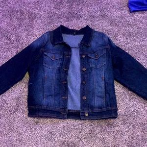 Jean jacket with distressed details. size small